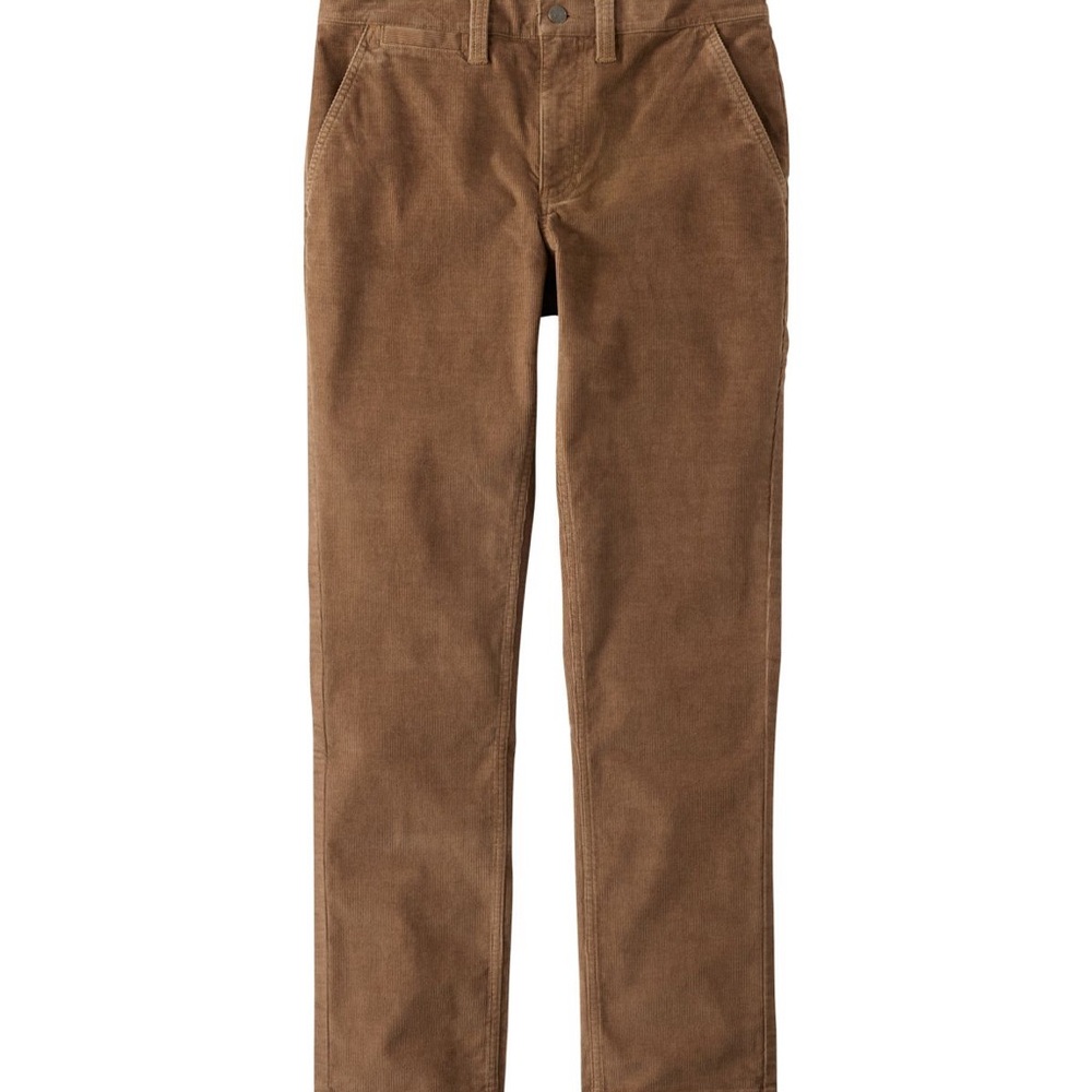 L.L.Bean Stretch Country Corduroy Pants Mens Khaki Classic Fit Straight Leg EUC